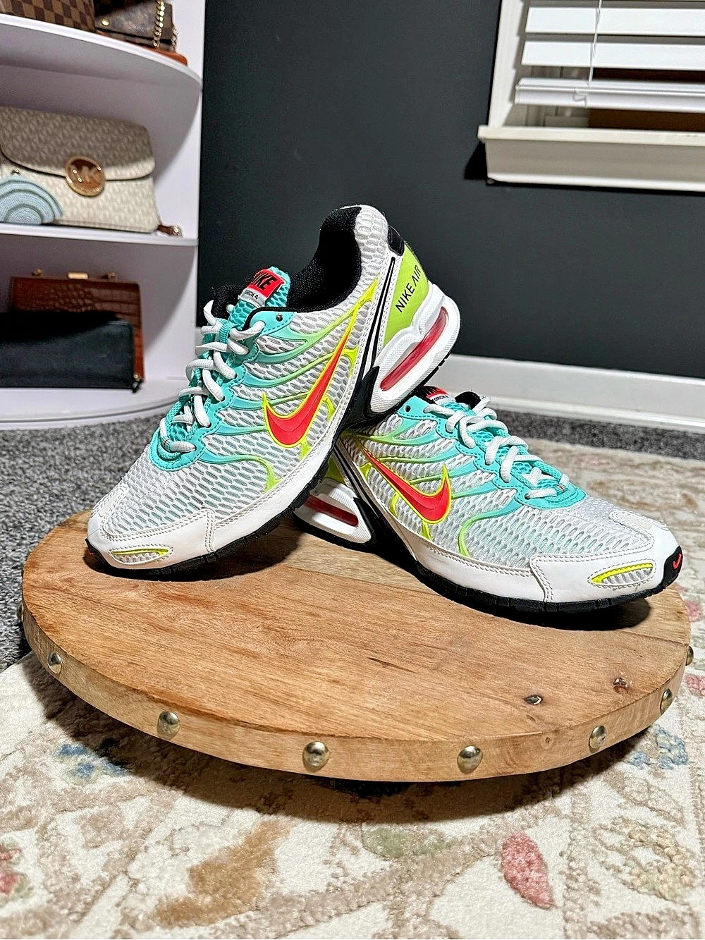 Nike Air Max Torch 4 Women’s 9.5 White Volt Laser Crimson Y2K Sneakers